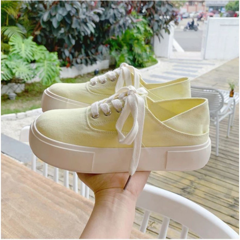 6:30PM Order Mã 005 Giày sneaker ulzzang đế cao dáng bánh mì đạp gót