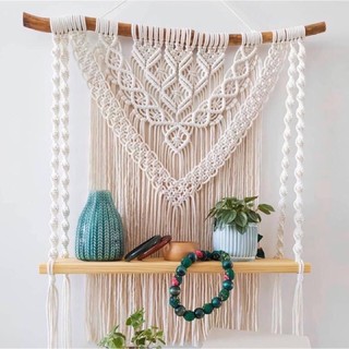 Kệ macrame treo tường vintage