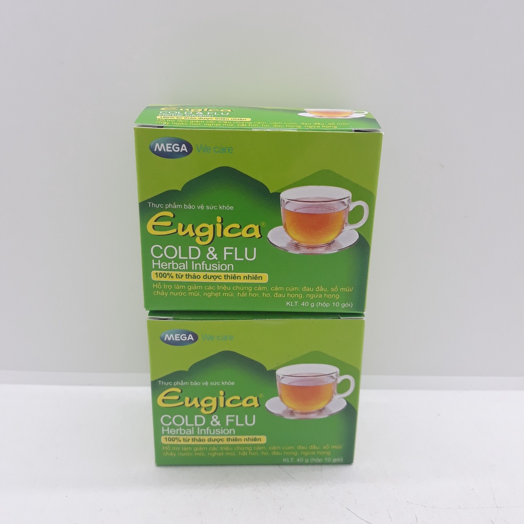 Trà thảo dược Eugica Cold &amp; Flu hộp 10 gói
