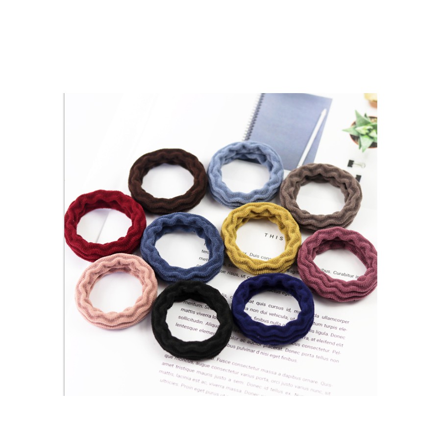 Sét 20 dây buộc tóc bản to trong hộp nhựa trong siêu bền (giao hàng như hình)HD17