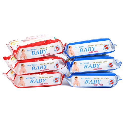 KHĂN GIẤY ƯỚT BABY THIÊN PHÚC GÓI 100 TỜ KHÔNG MÙI CHO BÉ