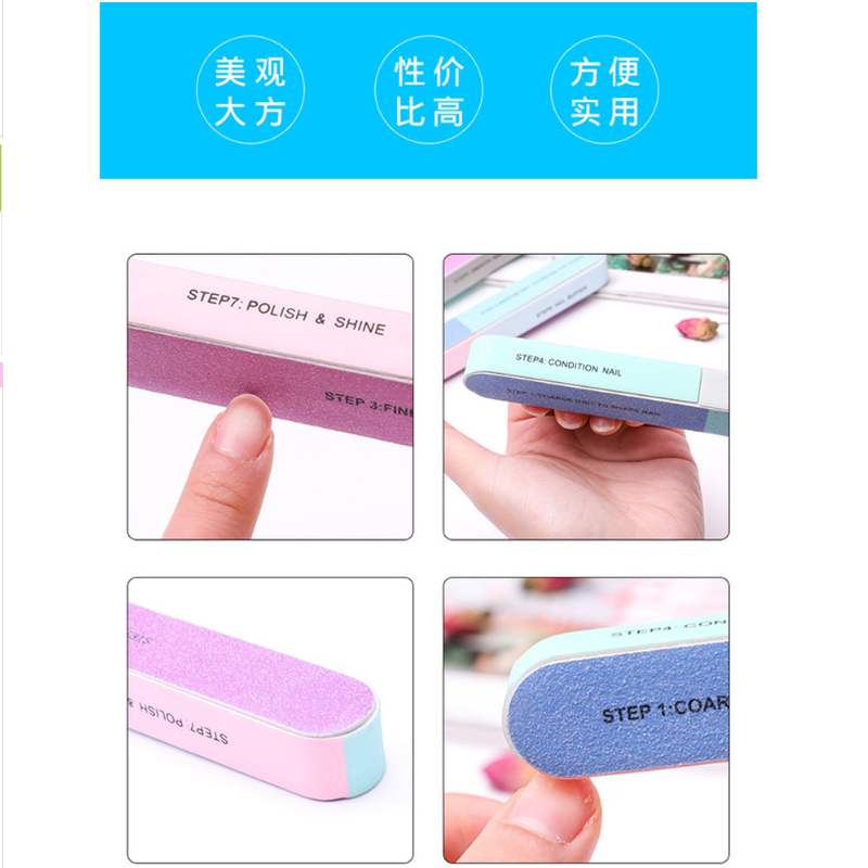 Cây dũa móng sáu mặt in hai mặt dùng để đánh bóng móng tiện dụng