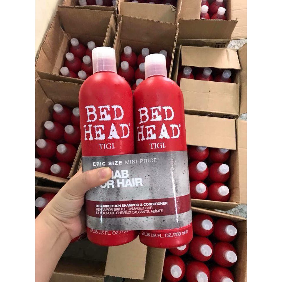 Cặp gội xả Tigi Bed Head (ĐỎ) 750ml - HÀNG CHÍNH HÃNG CT18