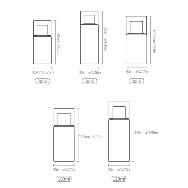 Bình Rỗng Đựng Dầu Gội 30ml 50ml 80ml 100ml 120ml Đa Năng Tiện Dụng
