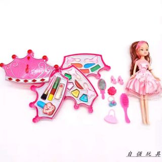 FREESHIP ĐƠN 99K_Set trang điểm xoay vương miện kèm búp bê cho bé