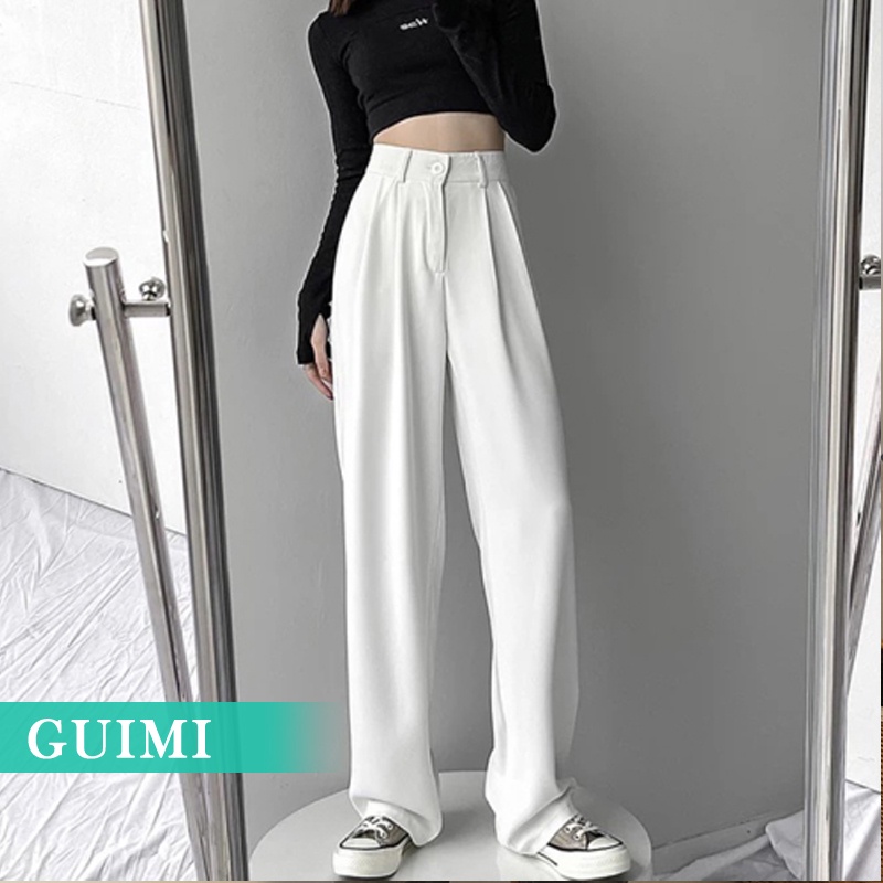 NZN Quần dài ống rộng lưng cao thời trang dành cho nữ