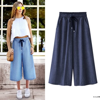 Quần Lửng Ống Rộng Plus Size 200 Jin Thời Trang Mùa Hè Cho Nữ