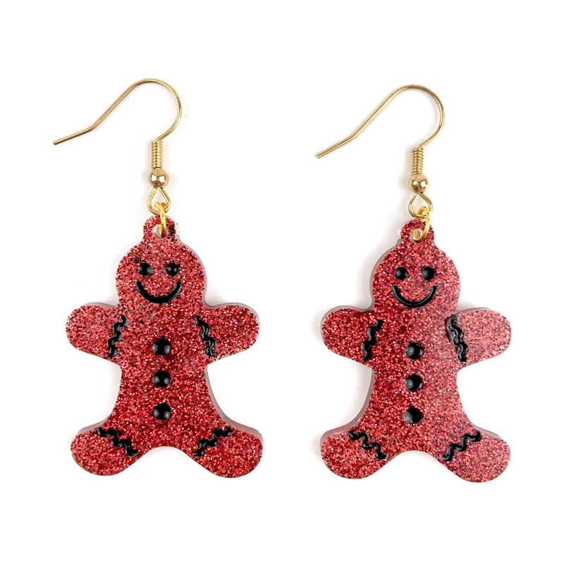 Khuôn Silicone Làm Bông Tai / Móc Khóa Hình Bánh Gừng / Người Đàn Ông Diy