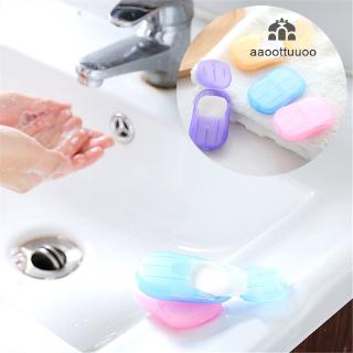 [Hàng mới về] Hộp 20 miếng xà phòng giấy rửa tay mini sử dụng một lần có thể mang đi du lịch / khách sạn