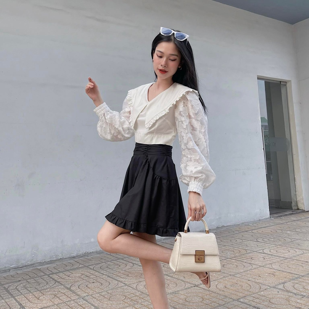 25STUDIO Chân váy bồng xếp li lưng cao dáng xòe Doris Skirt
