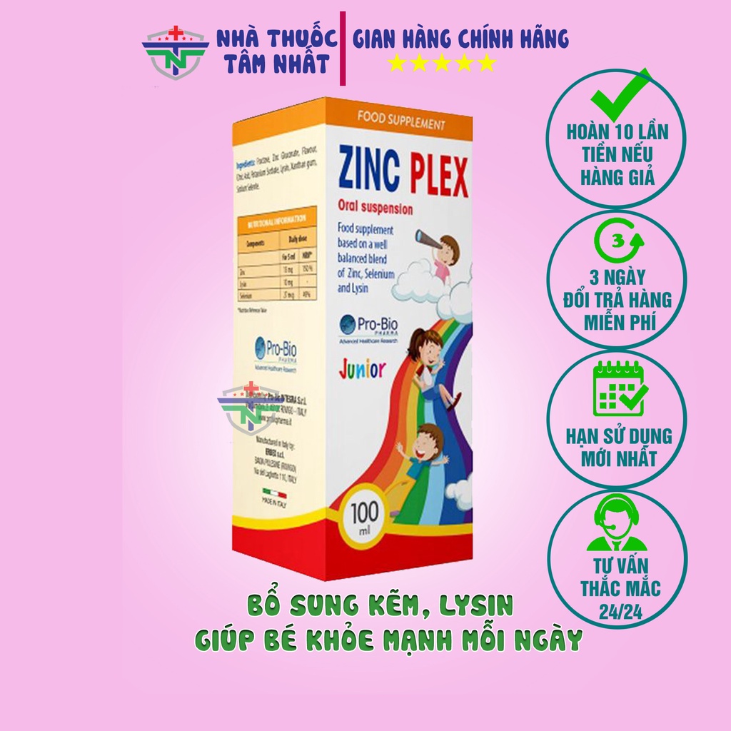 ZinC Plex bổ sung kẽm, lysin cho cơ thể, hỗ trợ tăng sức đề kháng, kích thích tiêu hóa, ăn ngon miệng
