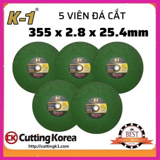 5 viên đá cắt sắt 355 | đá cắt k1 xanh 355 | đá cắt sắt phi 355