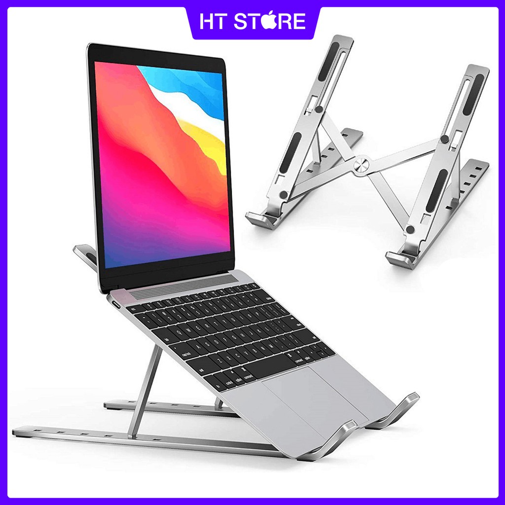 (BÁN LỖ XIN 5*)Giá đỡ Laptop, Macbook, iPad nhôm điều chỉnh độ cao theo yêu cầu, gấp xếp tiện lợi,đế tản nhiệt Laptop N3