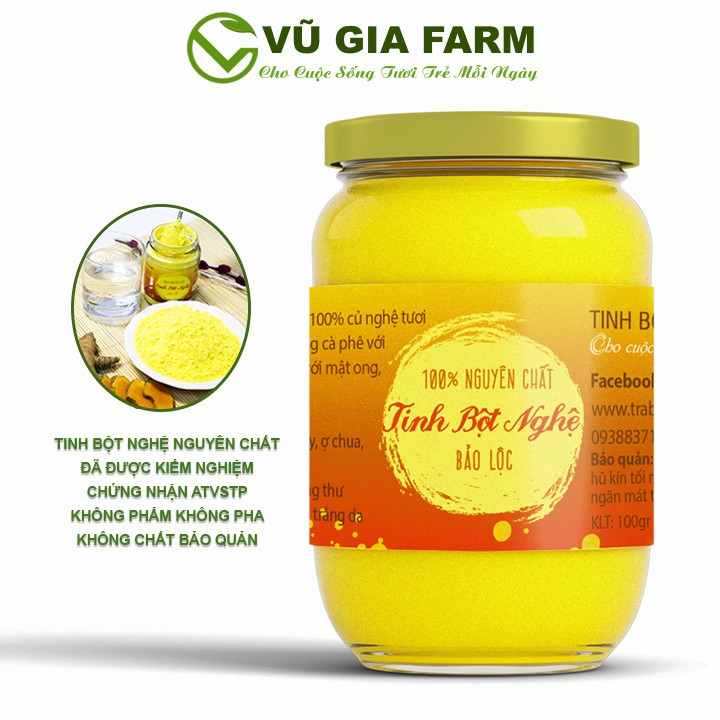 Tinh Bột Nghệ Nguyên Chất Vũ Gia (500g/hũ) - Đắp mặt nạ dưỡng da