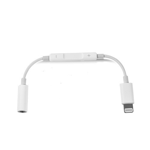 CÁP CHUYỂN LIGHTNING SANG 3.5MM CHO IPHONE CÓ NÚT ĐIỀU CHỈNH ÂM LƯỢNG + KÈM 1 CỔNG