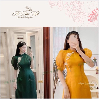 Áo Dài Cách Tân Kết Hoa Vai Bồng Siêu Xinh, Phù Hợp Trong Mọi Sự Kiện, Thiết Kế Nhà Áo Dài Việt