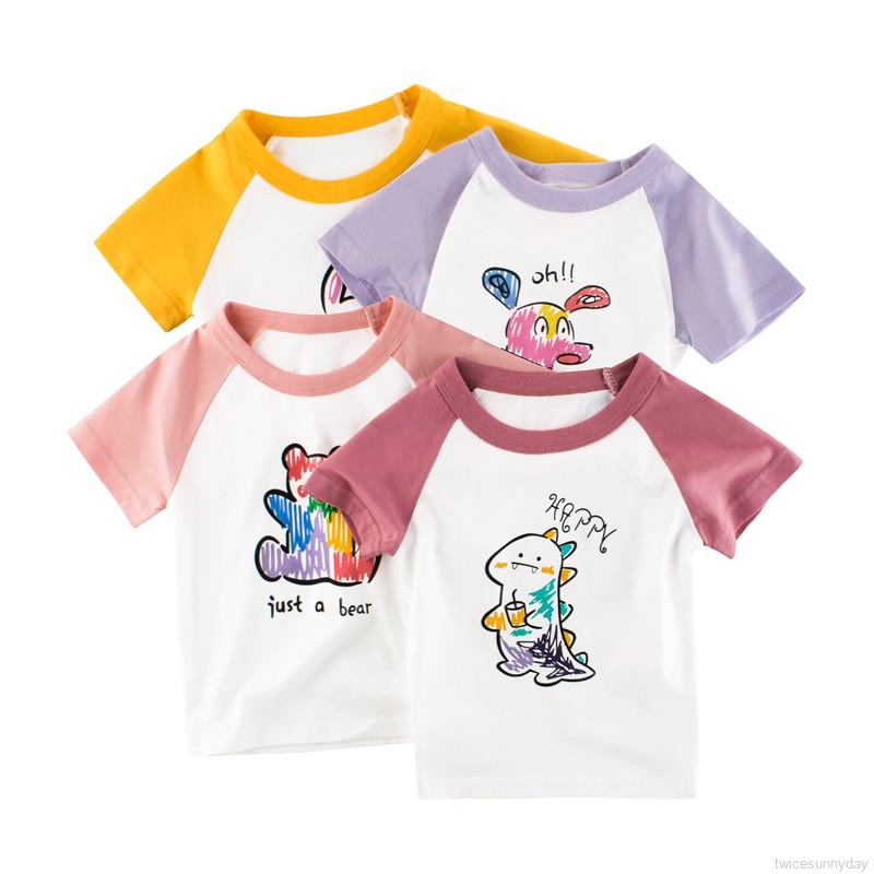 Áo Thun Tay Ngắn In Hoạt Hình Cho Bé Gái