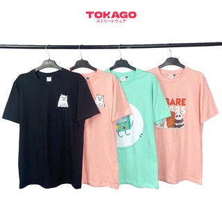 Áo thun unisex Tokago cartoon V1 tay lỡ, áo phông in nam nữ cotton oversize form rộng nhiều màu