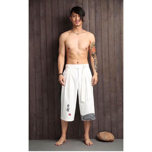 Quần lửng Kimono Kawaki, quần đũi lửng Edo Menswear Japan style, chất đũi mềm mát xu hướng thời trang 2023