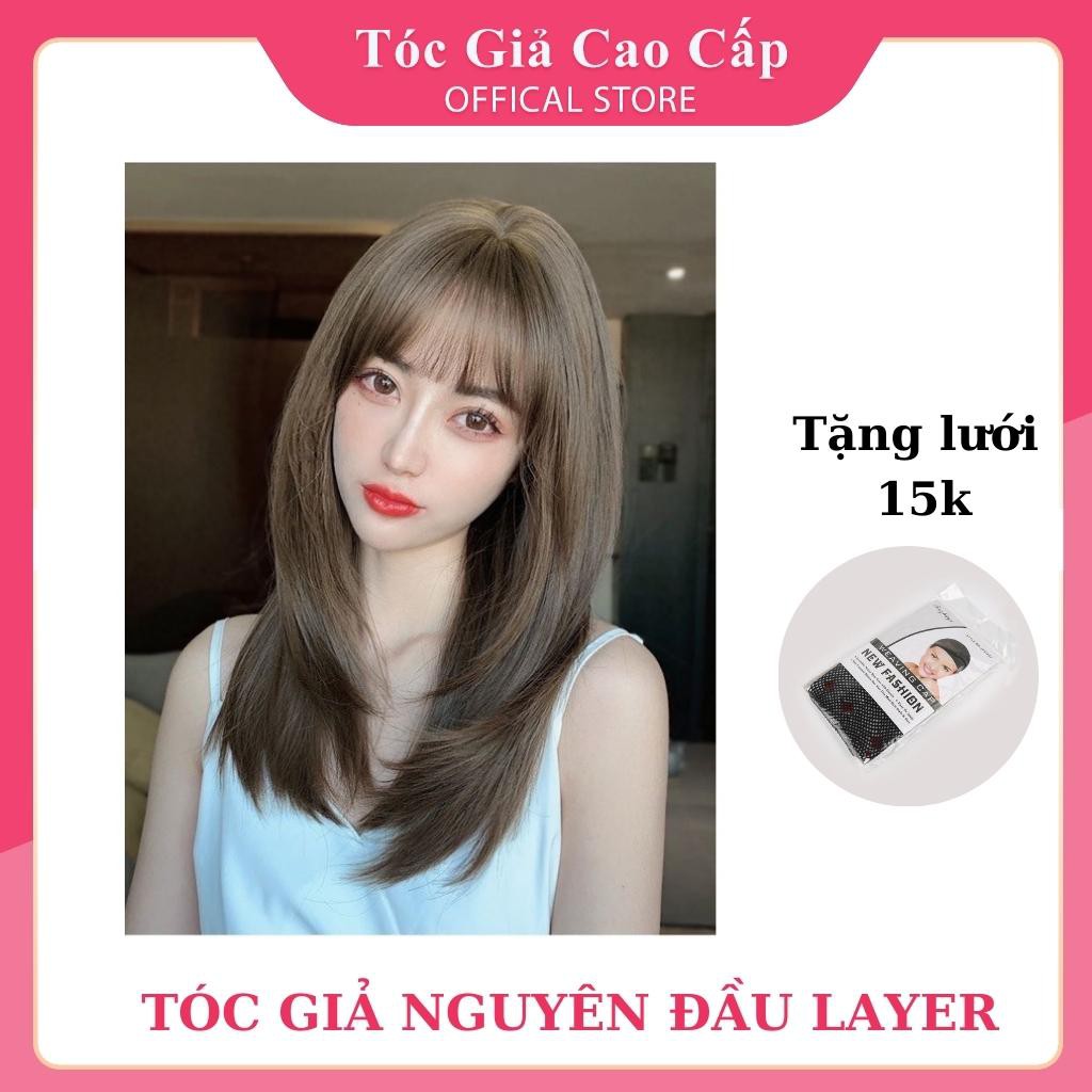 Tóc giả nguyên đầu cúp layerTẶNG LƯỚI TRÙM mã 8258