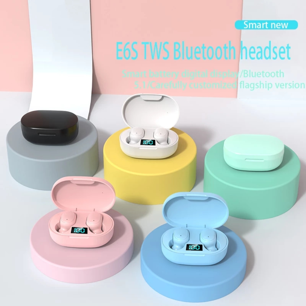 E6S TWS Wireless Bluetooth5.0 Earphones 6D Stereo Headsets Headphones Microphone BEST