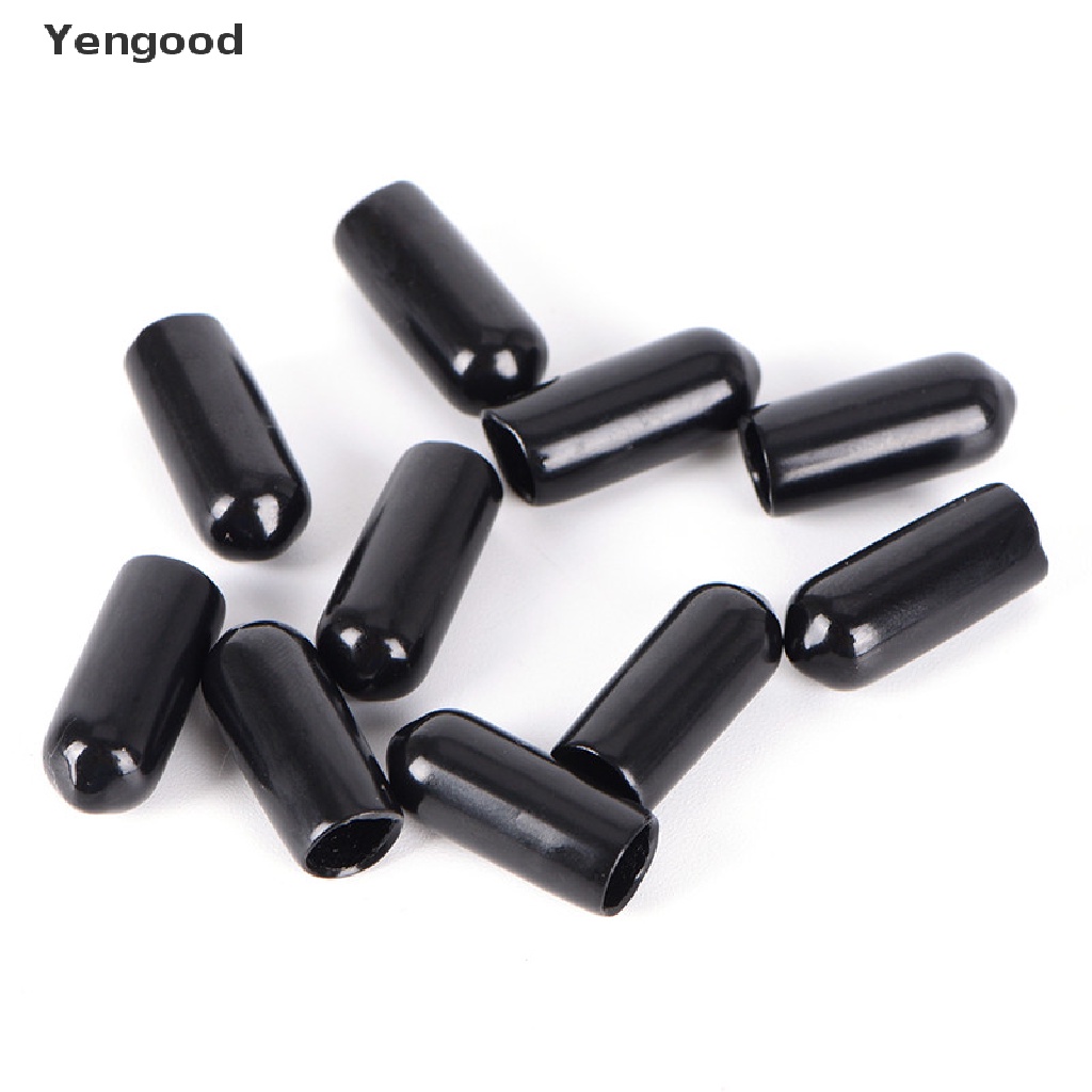 Bộ 10 Nắp Cao Su Màu Đen 4 3 / 4 / 5 / 6 / 7 / 8MM