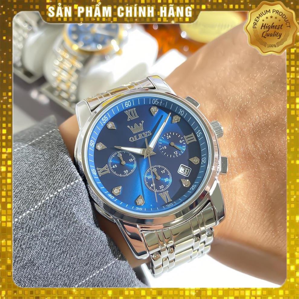 Đồng hồ OLEVS 2858 nam đa chức năng thời trang dây đeo bằng thép không gỉ