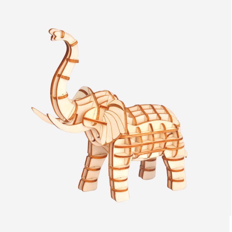 Đồ chơi lắp ráp gỗ 3D Mô hình Con Voi Elephant Laser