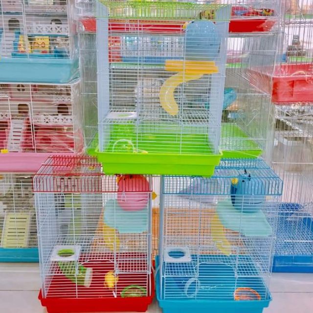 Chuồng/Lồng heo 2 tầng cho Hamster full phụ kiện