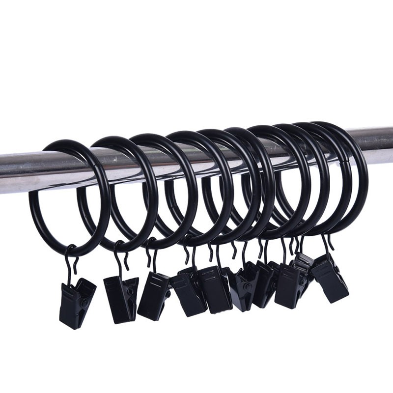 [baishangworshipwell♥]10PCS Home Decors High Qaulity Shower Curtain Rings Clamps Drapery Clips Window