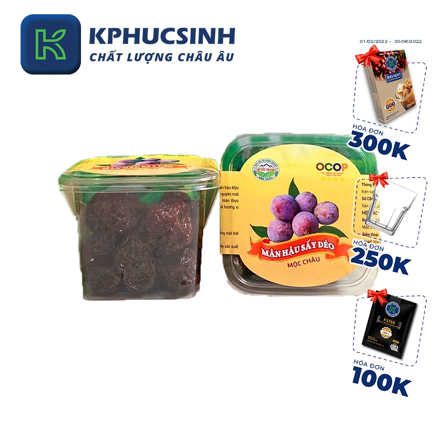 Mận sấy dẻo chua cay ngọt  Mộc Châu 200g đặc sản sơn la KPHUCSINH - Hàng Chính Hãng