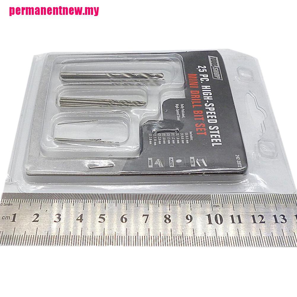 Bộ 25 Đầu Khoan 0.5mm - 3mm Bằng Nhôm Không Cần Khoan Tay