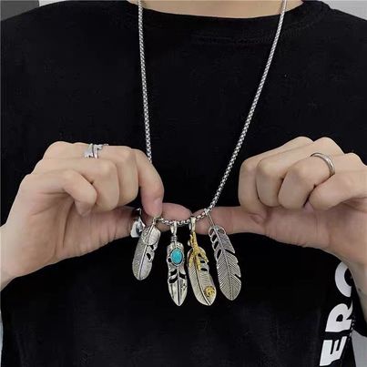 Dây Chuyền Nam Lông Vũ Feathers Merin Accesories  Màu Bạc Đẹp Cao Cấp- Vòng Cổ Nam Cá Tính Titan Không Gỉ-Feathers Chain