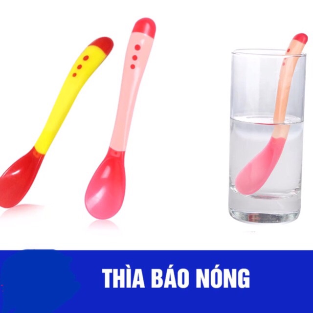 Thìa báo nóng cảm ứng nhiệt cho bé - Muỗng silicon báo nóng cho bé ăn dặm