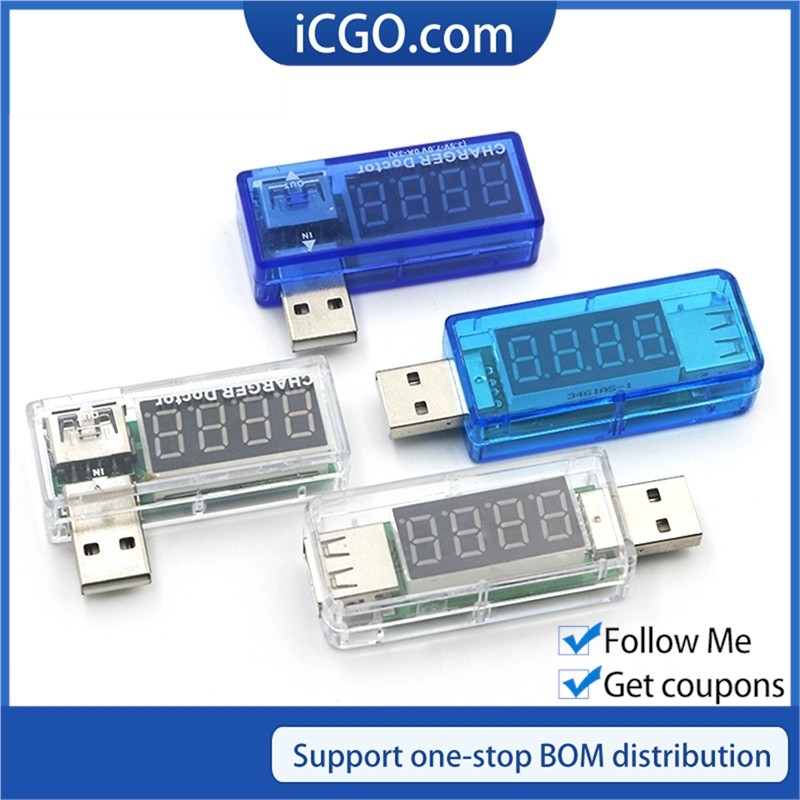 Đầu USB Đo Điện Áp Và Cường Độ Dòng Điện Của Bộ Sạc Điện Thoại Di Động Có Màn Hình Kỹ Thuật Số