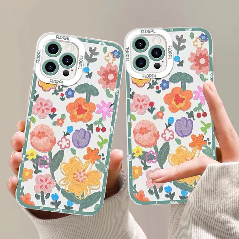 Ốp Điện Thoại Silicon Mềm Hình Hoa Cho iPhone 11 12 13 Pro Max X XR Xs Max 6 6S 8 7Plus Sự Bảo Vệ