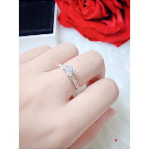 Nhẫn nữ bạc thật đính đá nhân tạo sáng đẹp - Kho sỉ bạc Nhất Linh