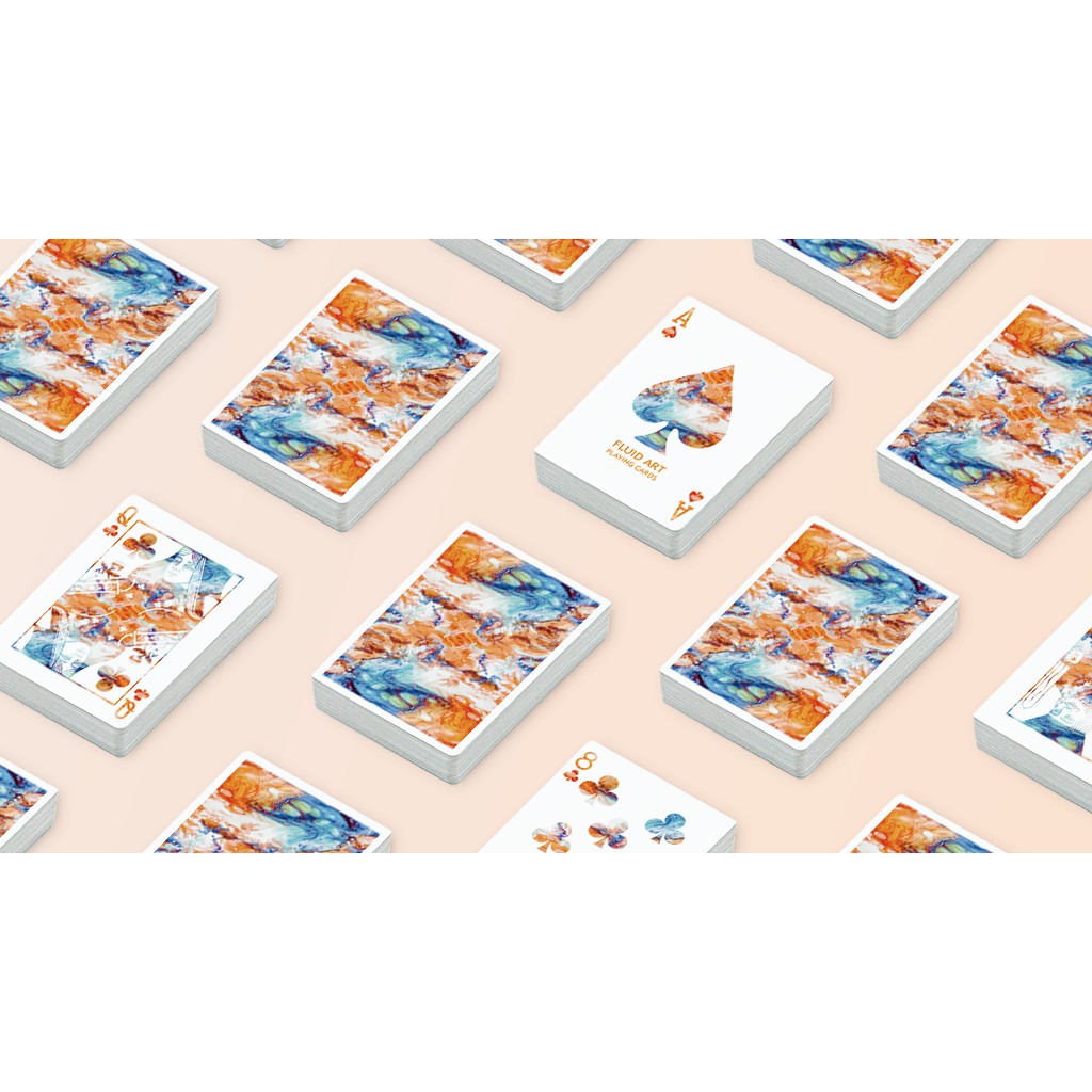 Bộ bài tây: Fluid Art Orange (Standard Edition) Playing Cards [Hàng Mỹ] - Bài tây, bài ảo thuât, đồ chơi ảo thuật