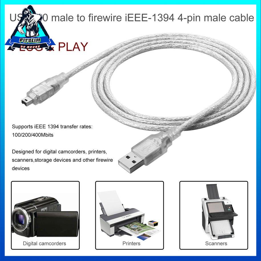 Cáp chuyển đổi 1,2m USB 2.0 Male To Firewire IEEE 1394 4 Pin ILink Cord [8/2]