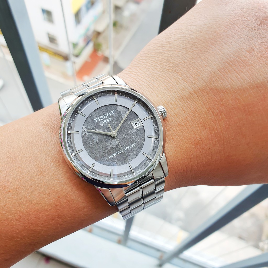 Đồng hồ Nam chính hãng Tissot 1853 Luxury Powermatic 80 T086.407.11.061.10 Size 41,Lịch ngày-Máy cơ tự động-Dây kim loại