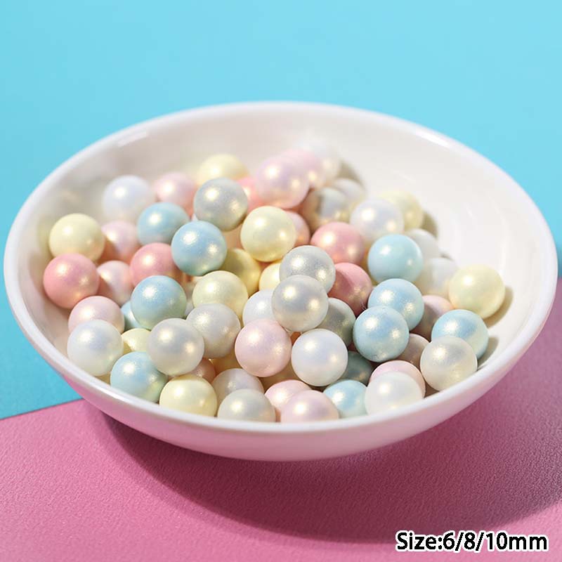 Bộ 10 hạt phụ kiện làm kẹp tóc hình bánh macarons đính ngọc trai nhân tạo nhiều màu sắc