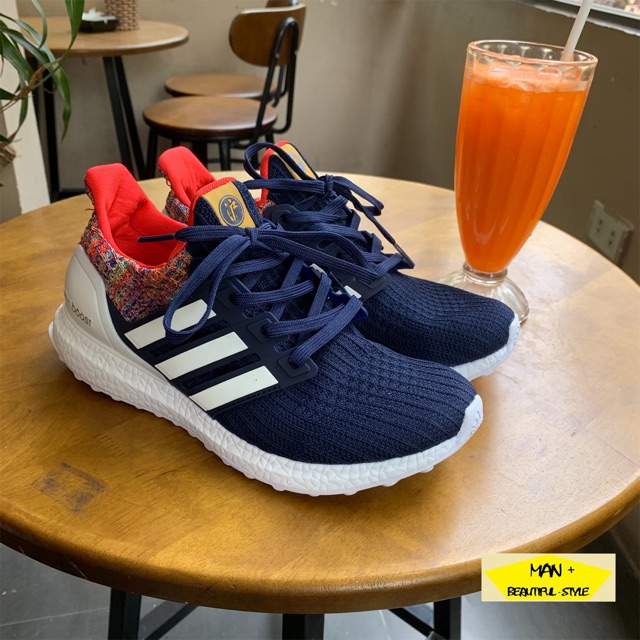 (Ảnh thật) Giày thể thao Adidas Ultra boost xanh gót thổ cẩm