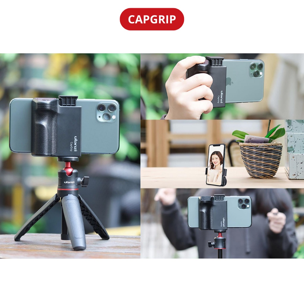 ULANZI CAPGRIP / CAPGRIP II - Báng tay cầm tích hợp điều khiển Bluetooth dành cho điện thoại