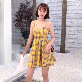 Đầm 2s caro cúp
