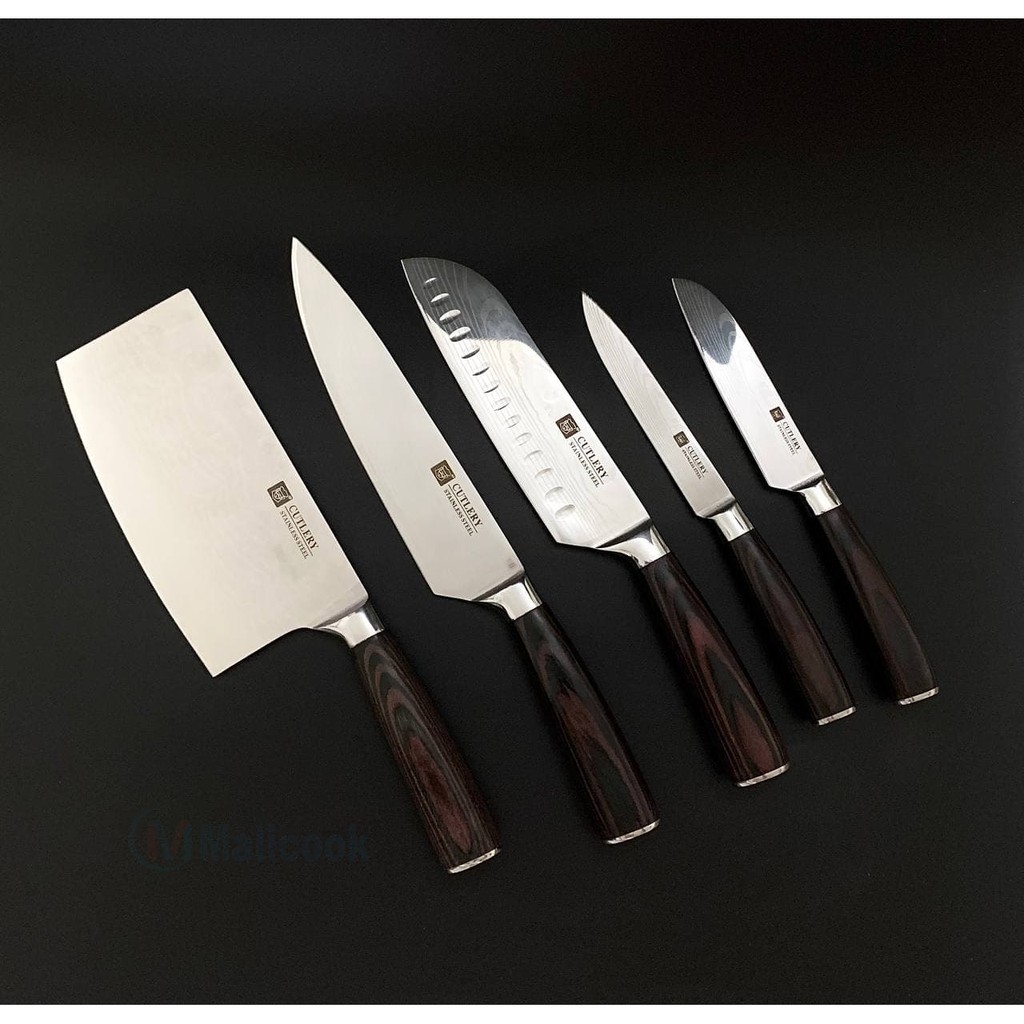 Dao bếp Nhật Bản Cutlery hoa văn Damascus sắc bén, cao cấp [XẢ KHO, FREESHIP]