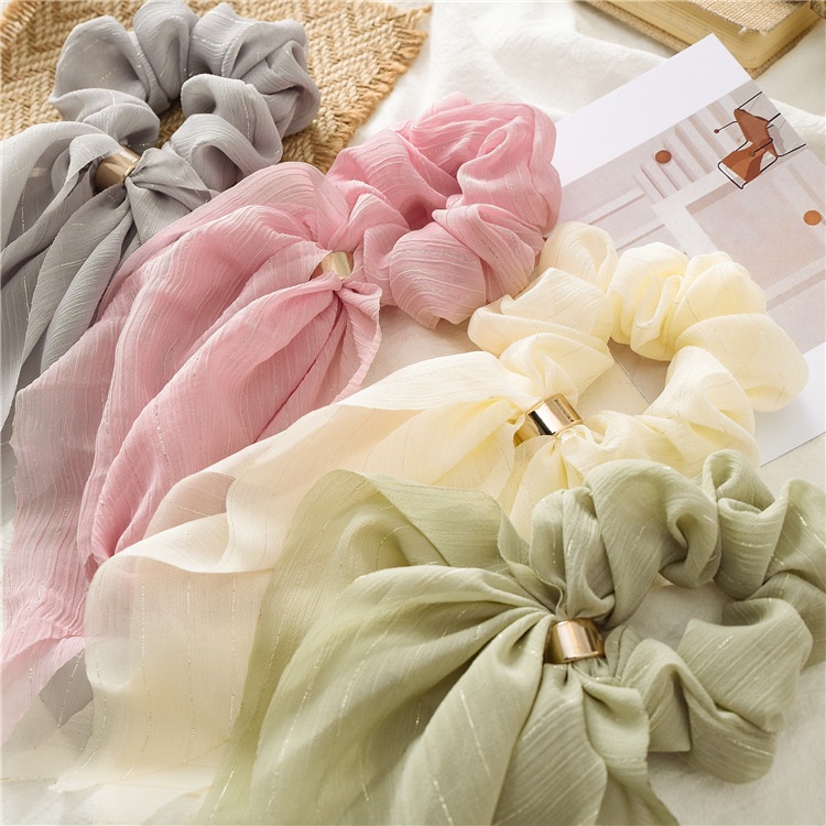 Dây buộc tóc lụa mềm vintage Scrunchies loại đẹp HD53