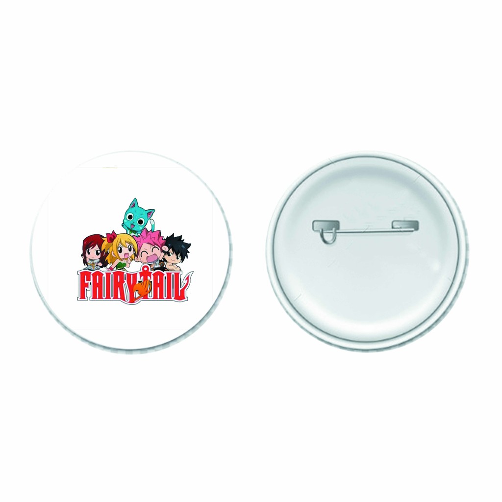 Huy hiệu cài áo in hình Fairy Tail Hội pháp sư anime chibi dễ thương tiện lợi