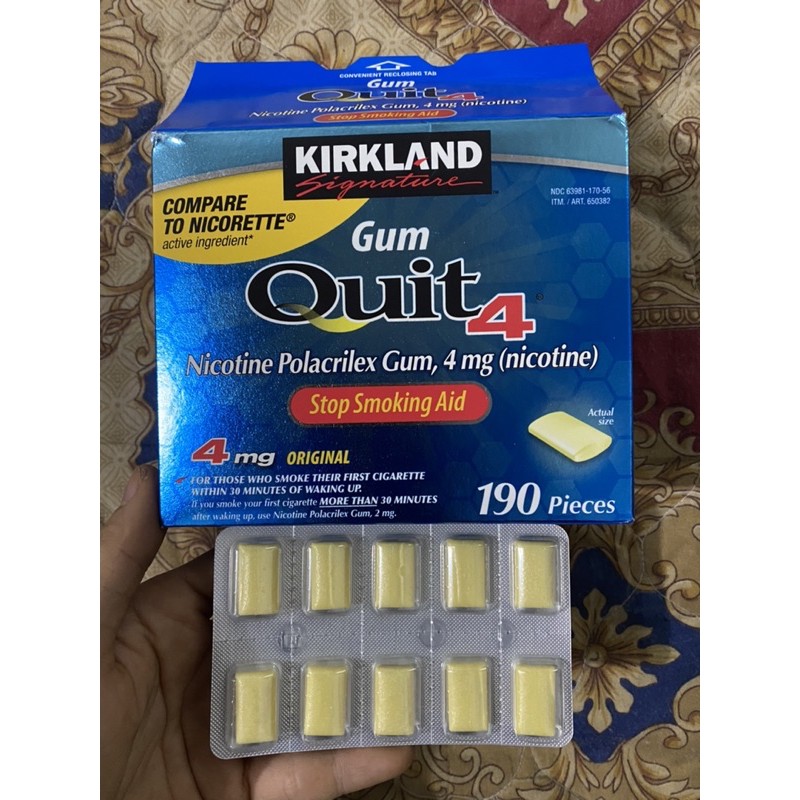 Kẹo cai thuốc lá, lào..KIRKLAND GUM QUIT của Mỹ