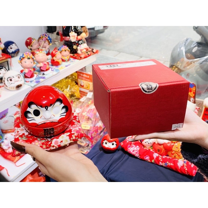 Lật đật Daruma sứ 8cm - 1 mắt (các mẫu Khai Vận, Phúc Lành, Quyết Thắng)