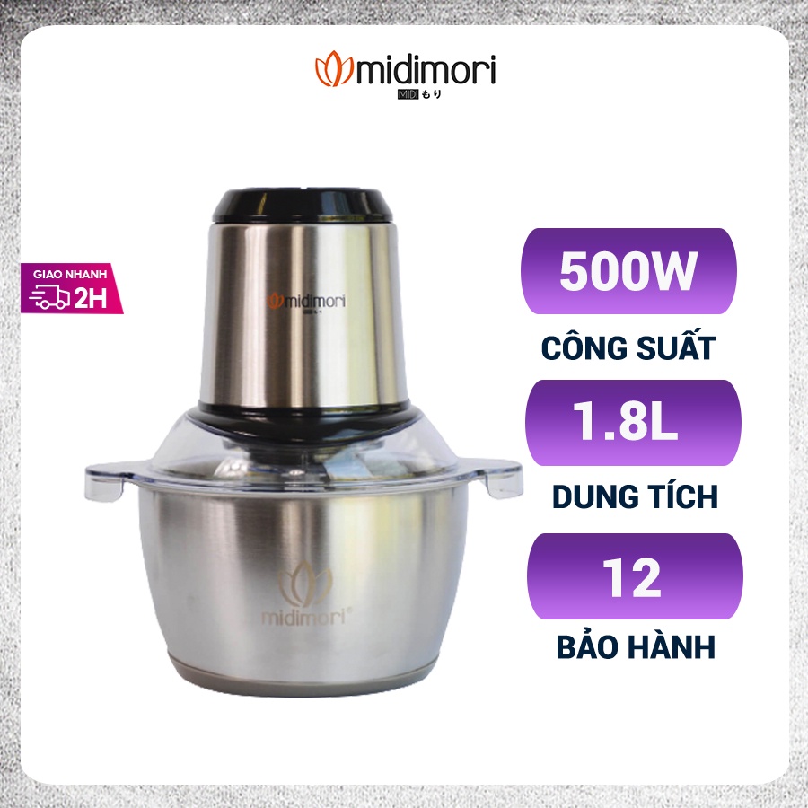 Máy xay thịt đa năng thân inox chopper Midimori GC-24338 (500W)
